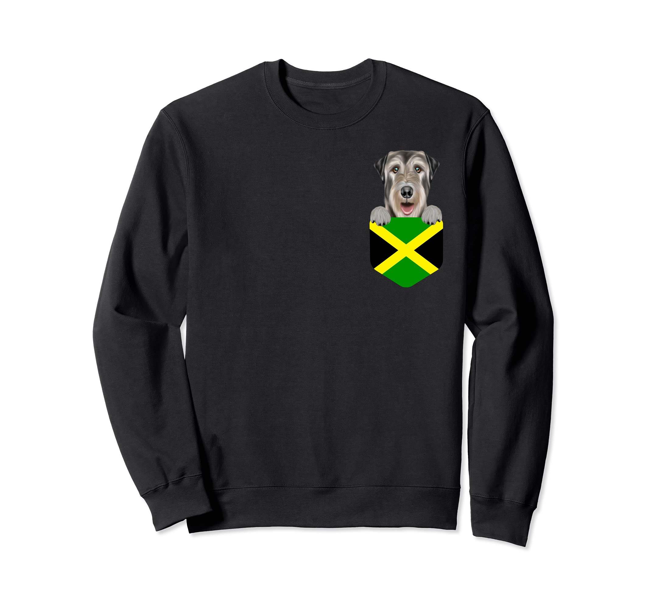 Jamaica Flag Irish Wolfhound Dog In Pocket Sweatshirt