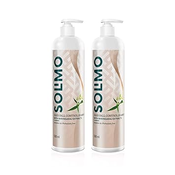Amazon Brand - Solimo Hair fall Control Shampoo with Bhringraj Extracts, 500 ml (Pack of 2)