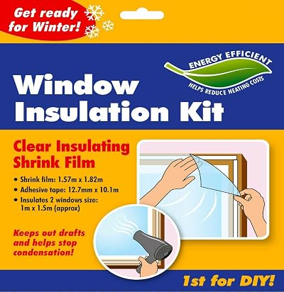 LORD C Window Film Insulation Kit 2 Windows 1m x 1.5m Draught Excluder