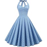 Women's Vintage Floral Flared A-Line Swing Casual Party Dresses 1950s Retro Sleeveless Homecoming Dresses