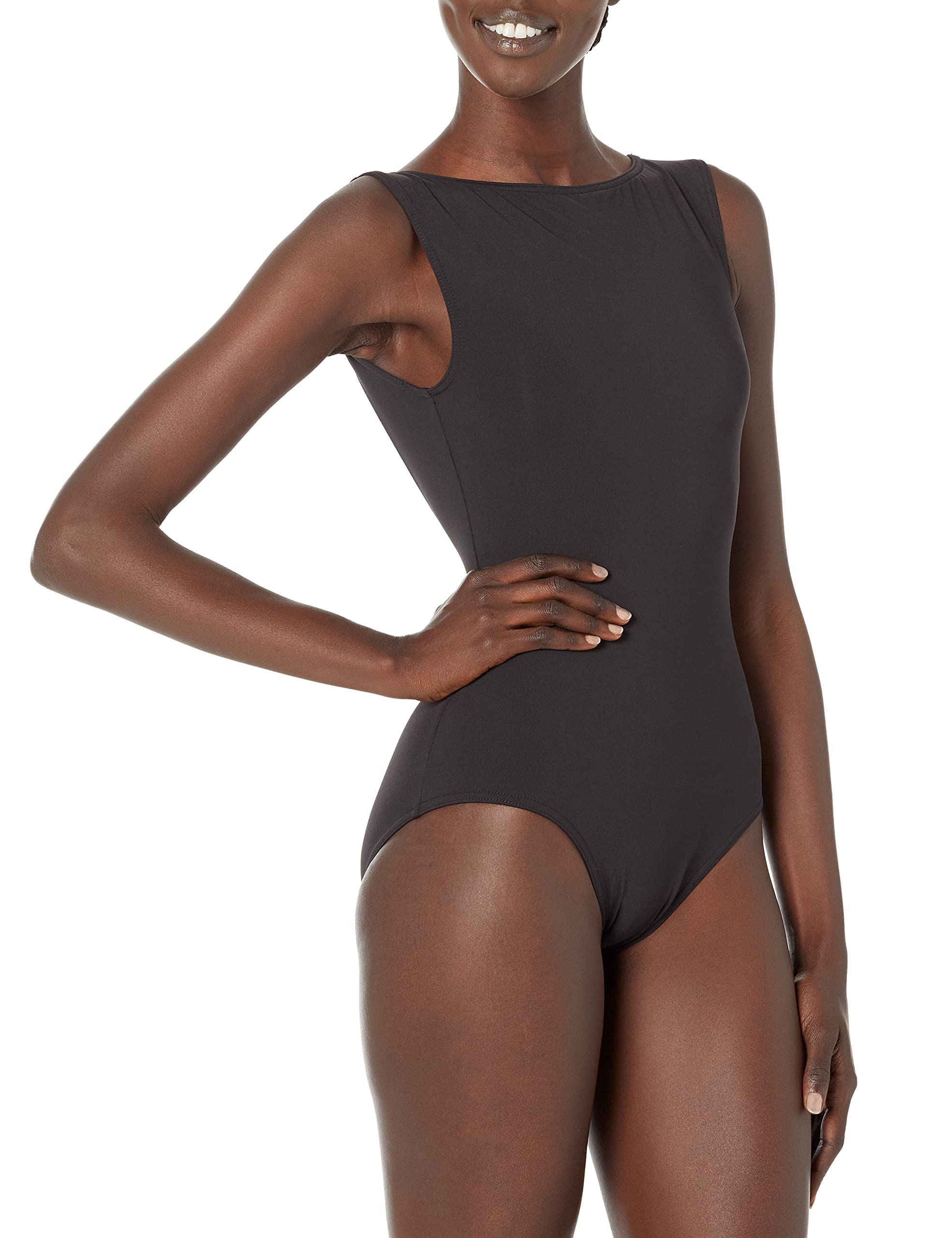 Capezio Women MC220 Boatneck Leotard - BLACK, Large