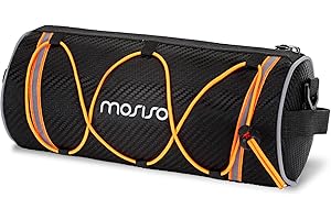 MOSISO Bike Handlebar Bag, Bicycle Roll Pouch Small Front Handlebar Case with Reflective Strips, 2L Bike Front Storage Cylinder Bag with Shoulder Strap for Road Mountain Commuter Cycling, Black