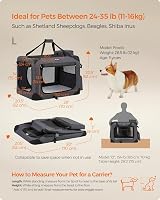 Feandrea Foldable Pet Carrier Bag Large Dog Travel Crate Grey PDC70GY view 5