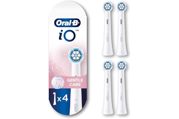 Oral-B iO Series Gentle Care Replacment Brush Head for Oral-B iO Series Electric Toothbrushes, White, 4 count
