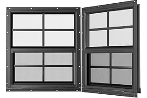 WRISIN 2 Pack Black Shed Windows 30" W x 36" H Flush Mount, Household Windows for Playhouses, Barns, Chicken Coop