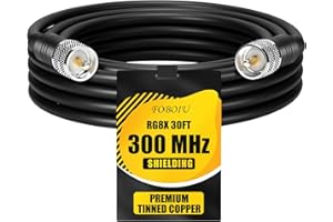 Foboiu RG8x Coaxial Cable 30 ft,CB Antenna Cables,PL259 UHF Male-to-Male Cord,CB Coax Cable 50 Ohm, Includes 30ft to 100ft for Radios,Antenna Analyzers,SWR Tuner,SWR Meter