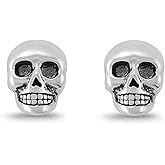 Boma Jewelry Sterling Silver Skull Skeleton Stud Earrings