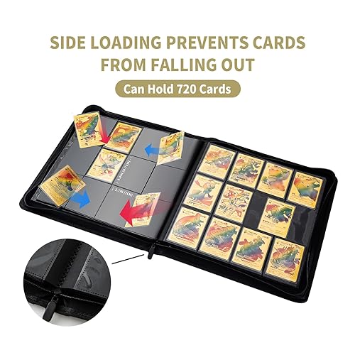 Cenxaki Premium Card Binder,12-Pocket Trading Card Album Folder,Holds 720 Cards,Side Loading,Ringless Zipper Binder for Pokemon TCG Cards,Includes 50 Counts Clear Card Sleeves - Black in Kenya | Whizz Cenxaki Premium Card Binder,12-Pocket Trading Card Album Folder,Holds 720 Cards,Side Loading,Ringless Zipper Binder for Pokemon TCG Cards,Includes 50 Counts Clear Card Sleeves - Black in Kenya | Whizz