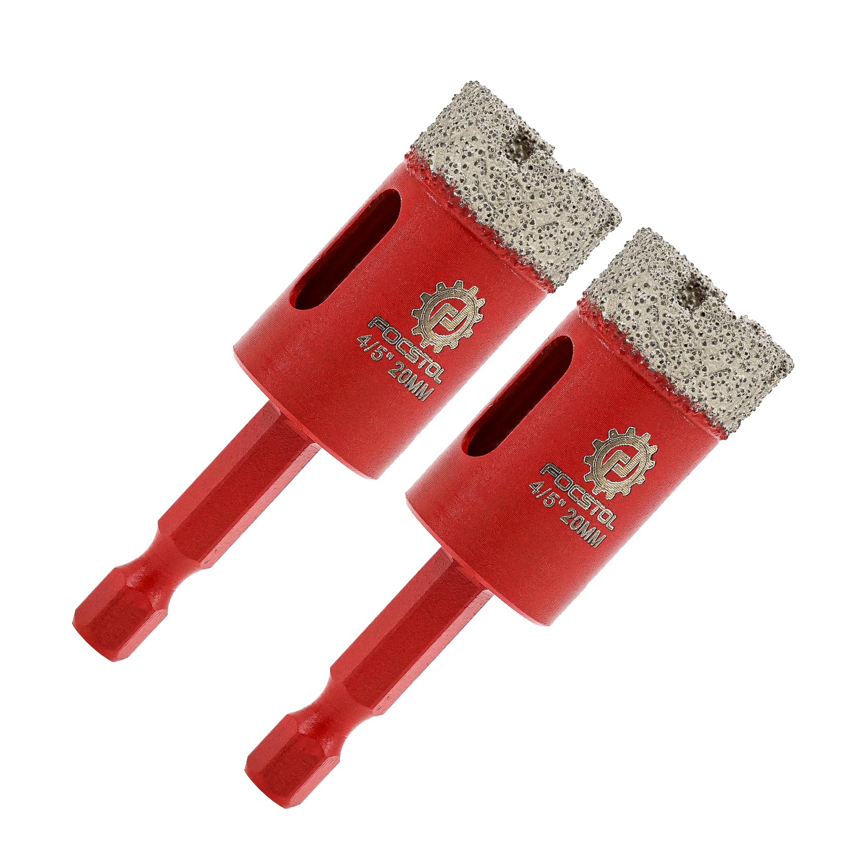 Diamond Core Drill Bit 20mm - FOCSTOL 2pcs Diamond Hole Saw with Quick Change Hex Shank for Porcelain Tile Ceramic Marble Granite — image 1