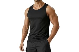 PINSPARK Beach Tank Tops for Men Summer Quick Dry Sleeveless Gym Workout Shirts Mens Athletic Running Tank Top UPF 50+