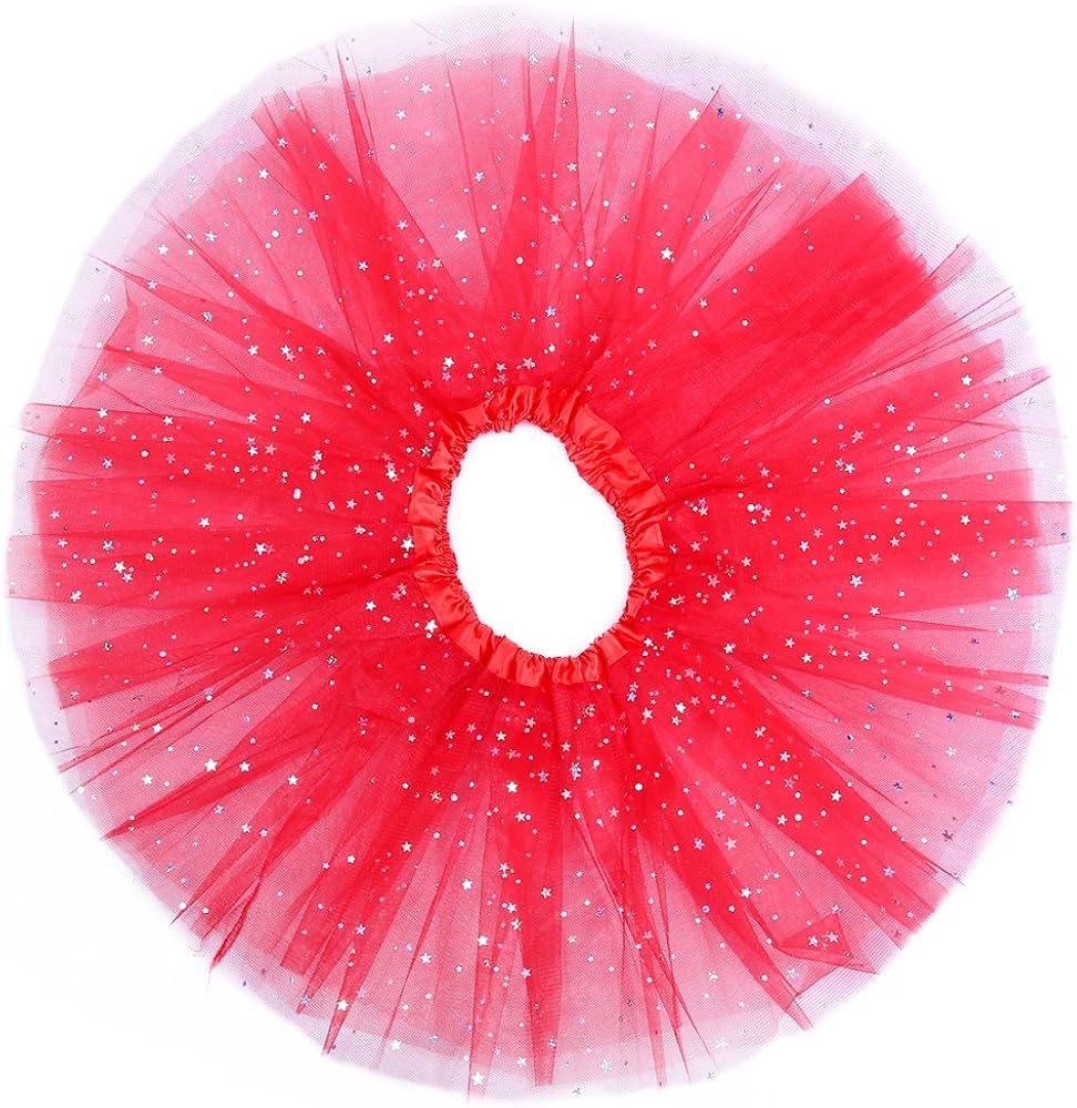 Anleolife 12 inch Red Tutu Skirt Girls Cute Ballet Tutu Baby Birthday Tutus (red): Clothing