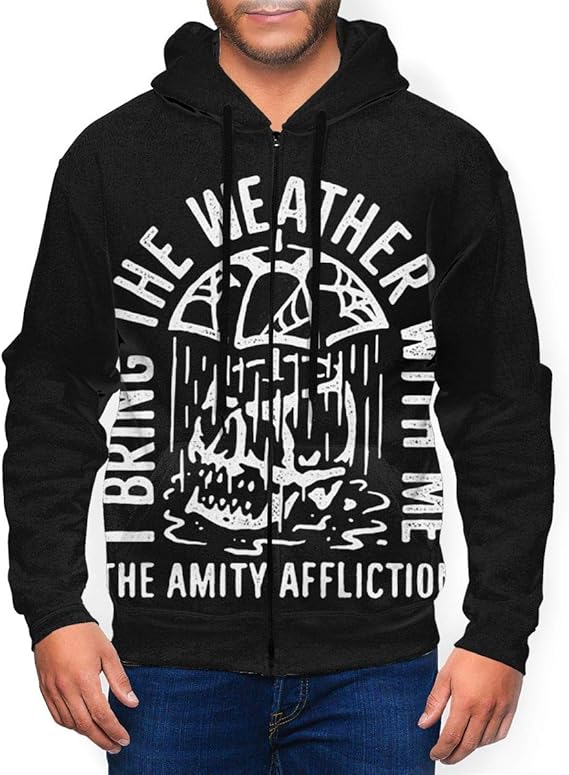 Amazon.com: The Amity Affliction Hoodie Men's Full-Zip Sweatshirt ...