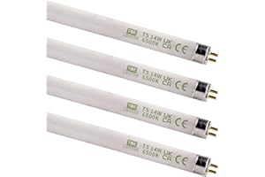 TBE LIGHTING 14w / 22 inch Cool White 6500K Tubes - F14T5/D Fluorescent Tube Lamps / 22''- CFL Bulbs - G5 2-Pin Base Fittings - T5 High Efficiency Lamps (4-Pack)