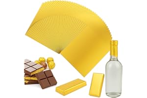 Gold Aluminum Foil Candy Wrappers, 4x4 Inch with Paper Backing, 500PCS for Chocolate Bars & DIY Food Packaging (4X4in(10X10cm