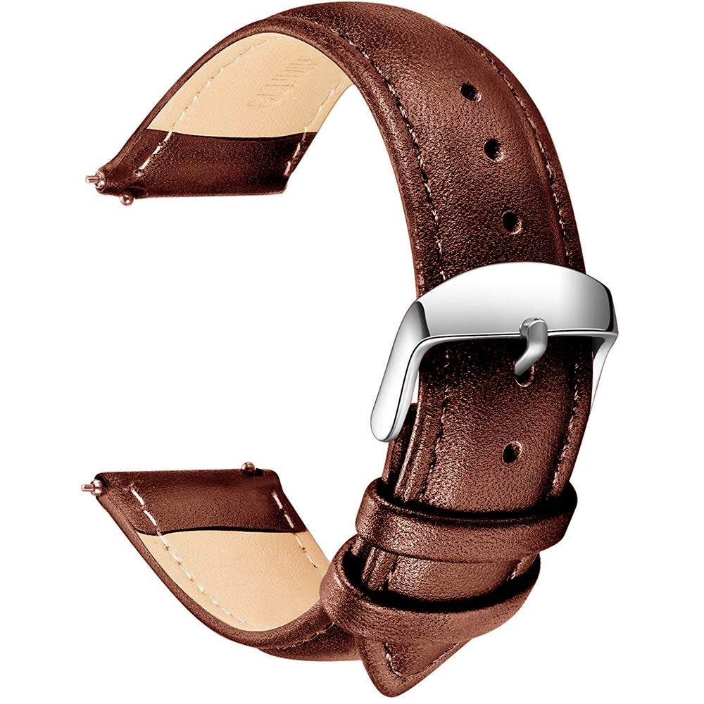 Quick Release Leather Watch Band, Full Grain Genuine Leather
