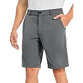 TBMPOY Men's Golf Shorts 10" Dress Stretch Quick Dry Lightweight for Flat Front Casual Work Shorts with Elastic Waist