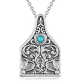 Feijiesi Western Cow Tag/Lightning Bolt/Bar Necklace 925 Sterling Silver Turquoise Necklaces for Women Western Jewelry Gifts for Women