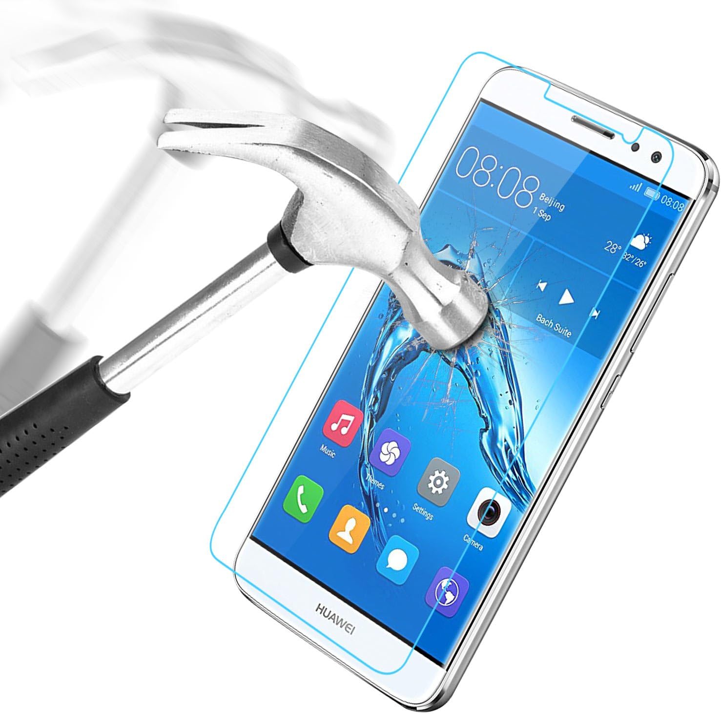 Huawei Nova Plus Screen Protector, APICI Premium Tempered Glass Screen Protector for Huawei Nova Plus with 9H Hardness Anti-fingerprint ( Cover the Flat Part of the Phone Display Only )