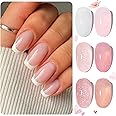Born Pretty Jelly Gel Nail Polish, Sheer Gel Nail Polish, Milky Pink Nude Crystal Transparent Gel Polish Gel Manicure DIY Salon Nail Art Gifts Women Girls 7ML 6PCS