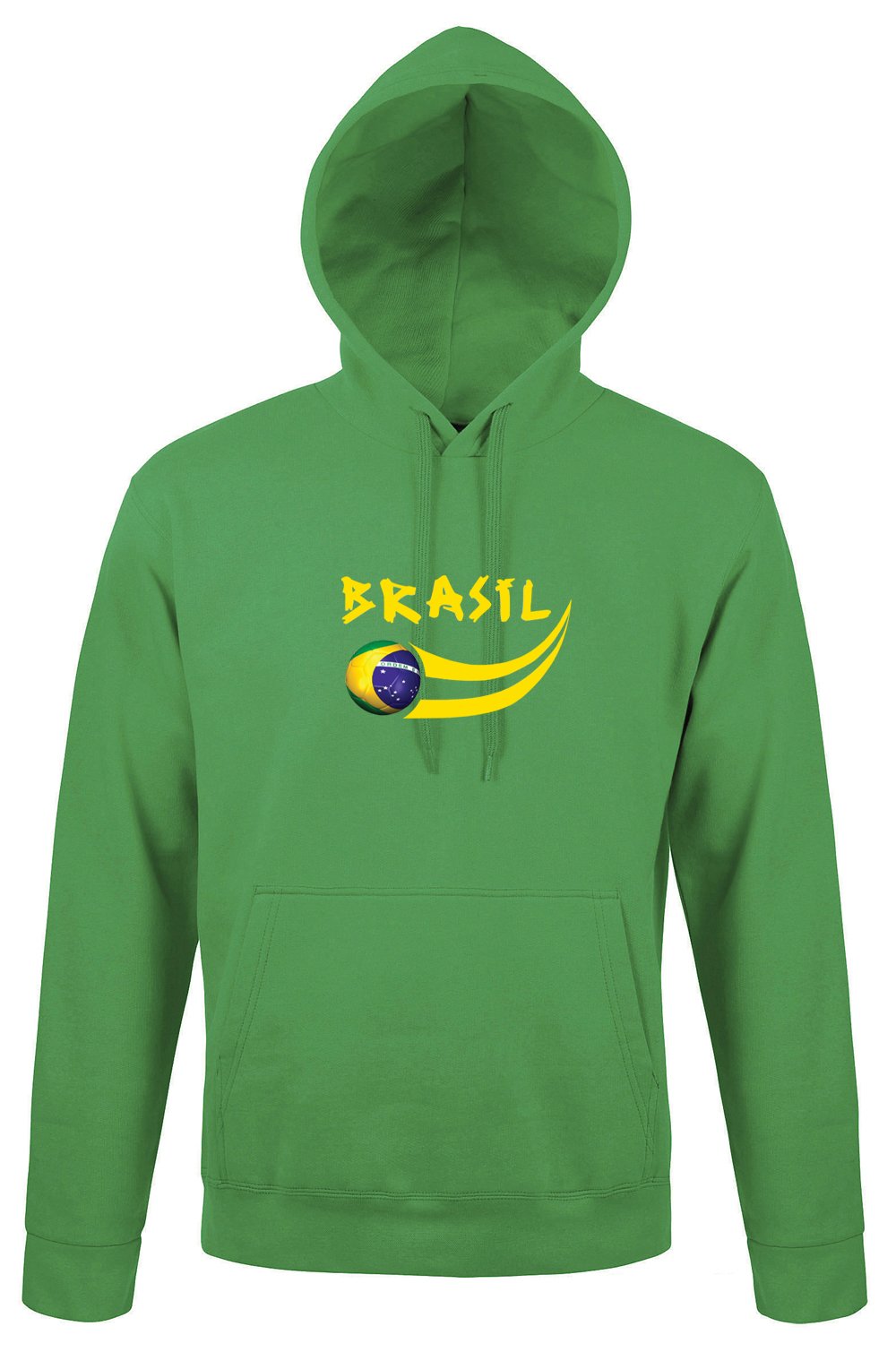 Supportershop Men Brasil Hooded Sweatshirt - Green, 2 X-Large arge arge arge