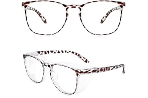 Alsenor Safety Glasses Anti Fog Goggles Protective Eyewear Blue Light Blocking Anti Dust UV Protection Glasses For Men Women (New-Leopard)