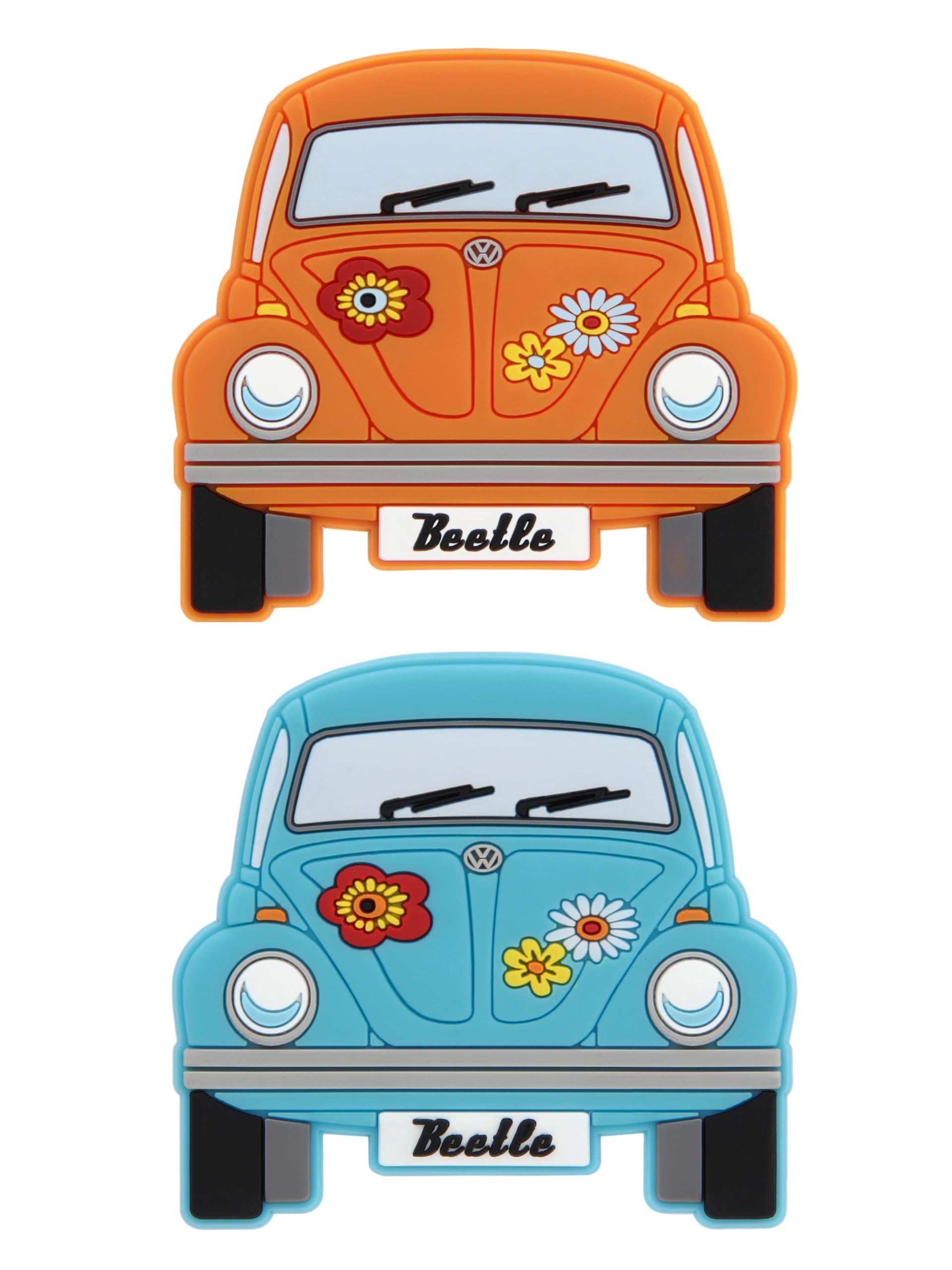 BRISA VW Collection - Volkswagen Beetle Rubber Magnet - Front, fridge magnet, magnets for fridge, magnetic board, whiteboard, pin board (set of 2)