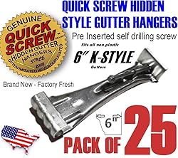 Quick Screw 6" inch Aluminum Hidden Rain Gutter