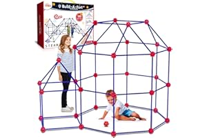 OleFun 180 Pack Fort Building Kits for Kids 4, 5, 6, 7, 8+ Year Old Boys & Girls, Creative STEM Building Toys for DIY Castles, Tunnels, Play Tent, Ideal Gifts for Aged 5-8