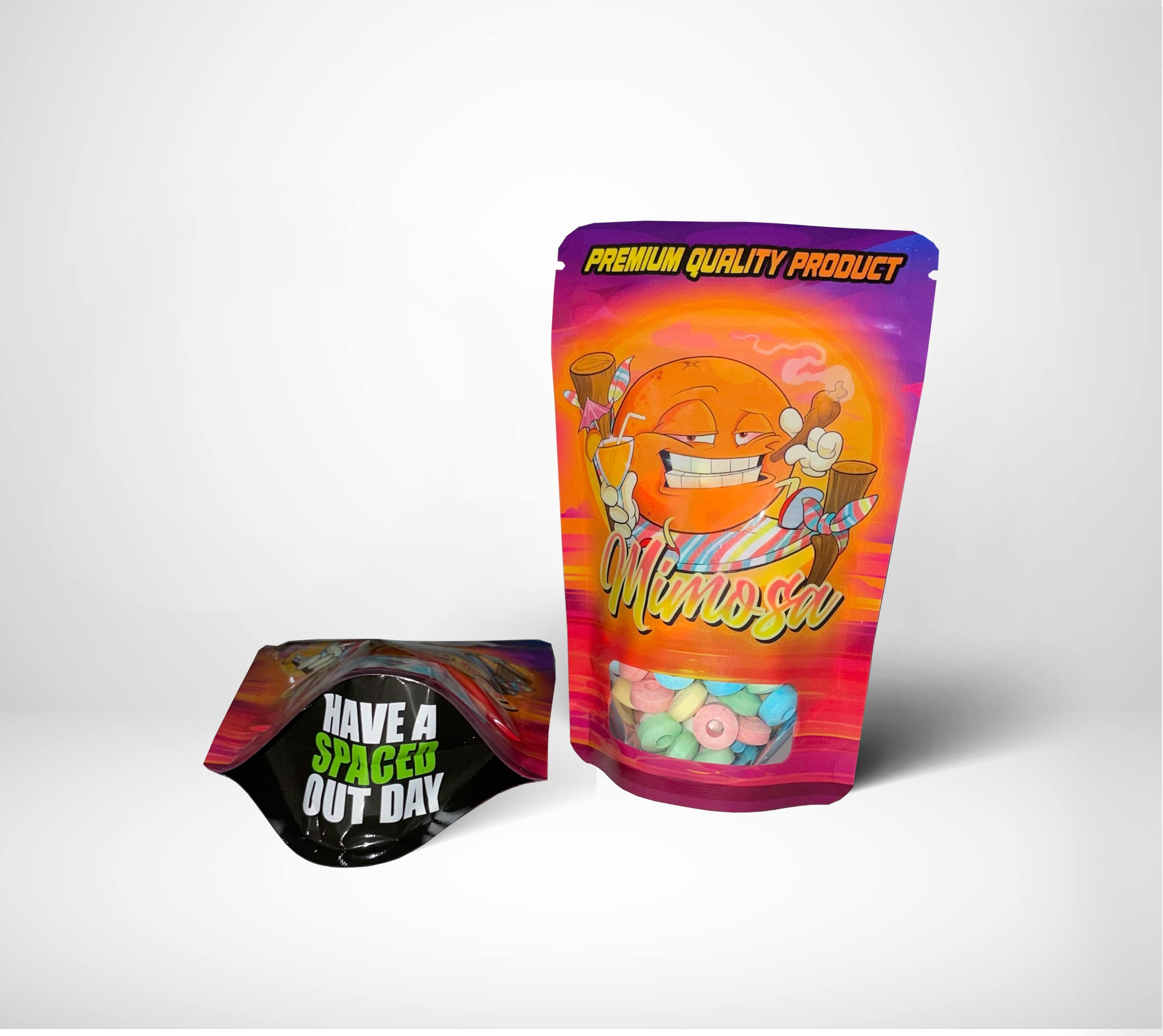 Mimosa mylar bags 3.5g smell proof packaging x25