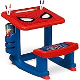 Spider-Man Draw and Play Desk by Delta Children &ndash; Includes 10 Markers and Coloring Book, Blue