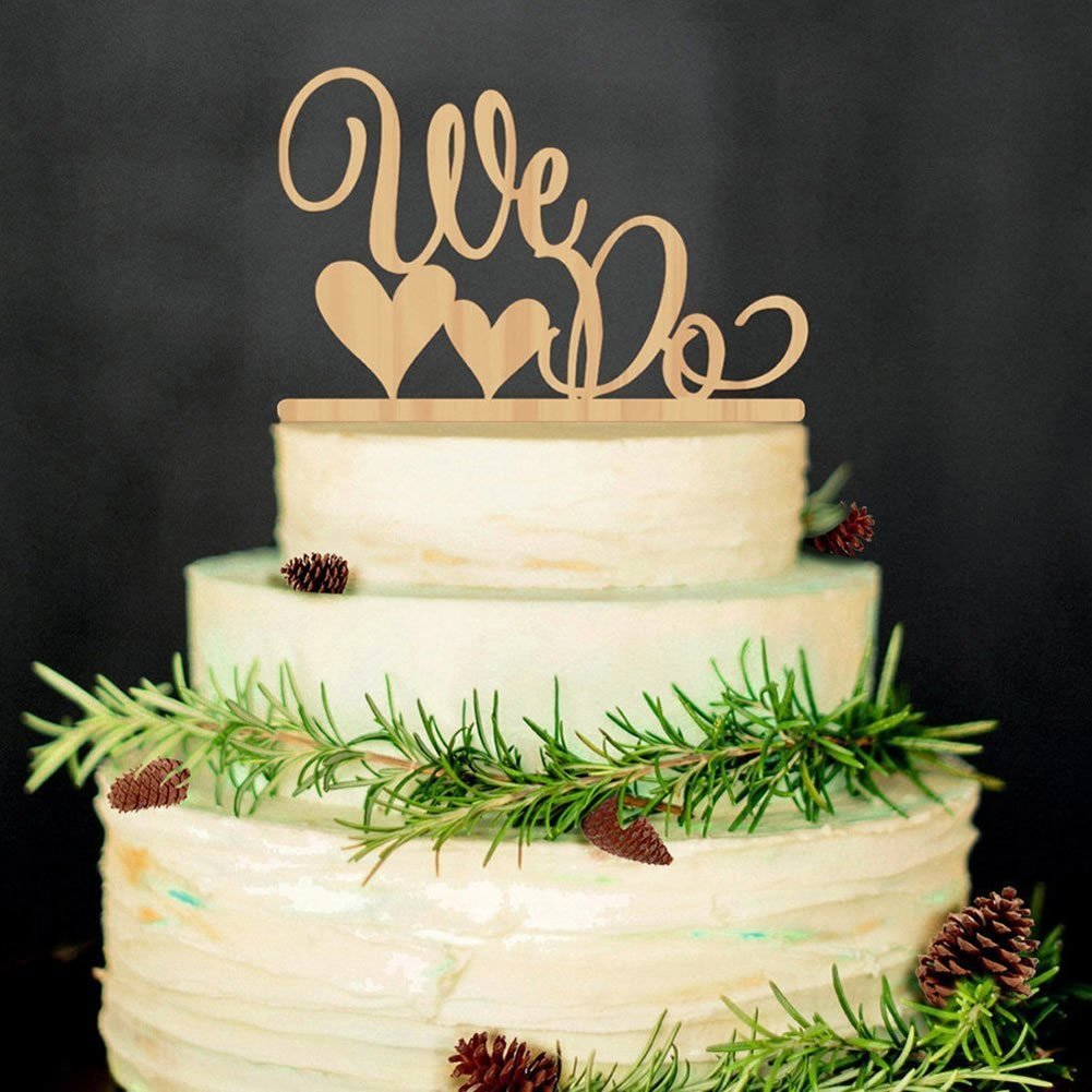 Veewon Wedding Cake Topper DO WE Engagement Cake Decor