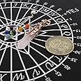 kcrygogo Metaphysical Pendulum Chart Mat with Crystal Pendulum Meditation Tool and Yes or NO Coin,Healing Stone Energy Generator for Divination, Protection,A Mystic Energy Gift
