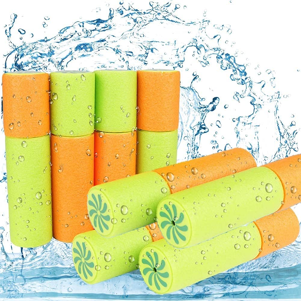 KAHEIGN 8Pcs Water Pistols for Kids, 16CM Mixed Colors Foam Water Pistol Beach Toys Squirt Gun Water Blaster for Party Favors Pool Garden Outdoor