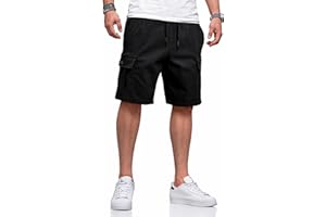JMIERR Men's Drawstring Cargo Shorts Casual Soft Elastic Waist Outdoor Shorts with Pockets