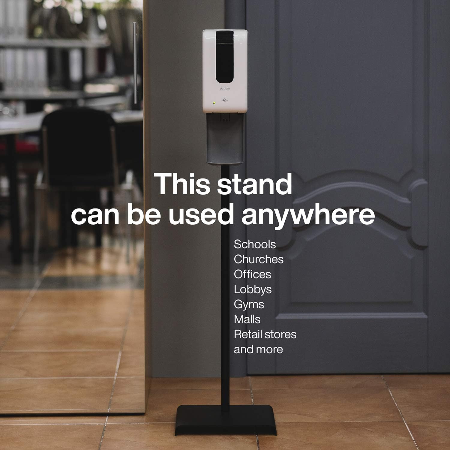 Luxton Automatic Hand Sanitizer Dispenser with Stand and Drip Catcher and Refillable Bottle for Restaurants, Schools, Churches - Sanitizer Stand: Kitchen & Dining