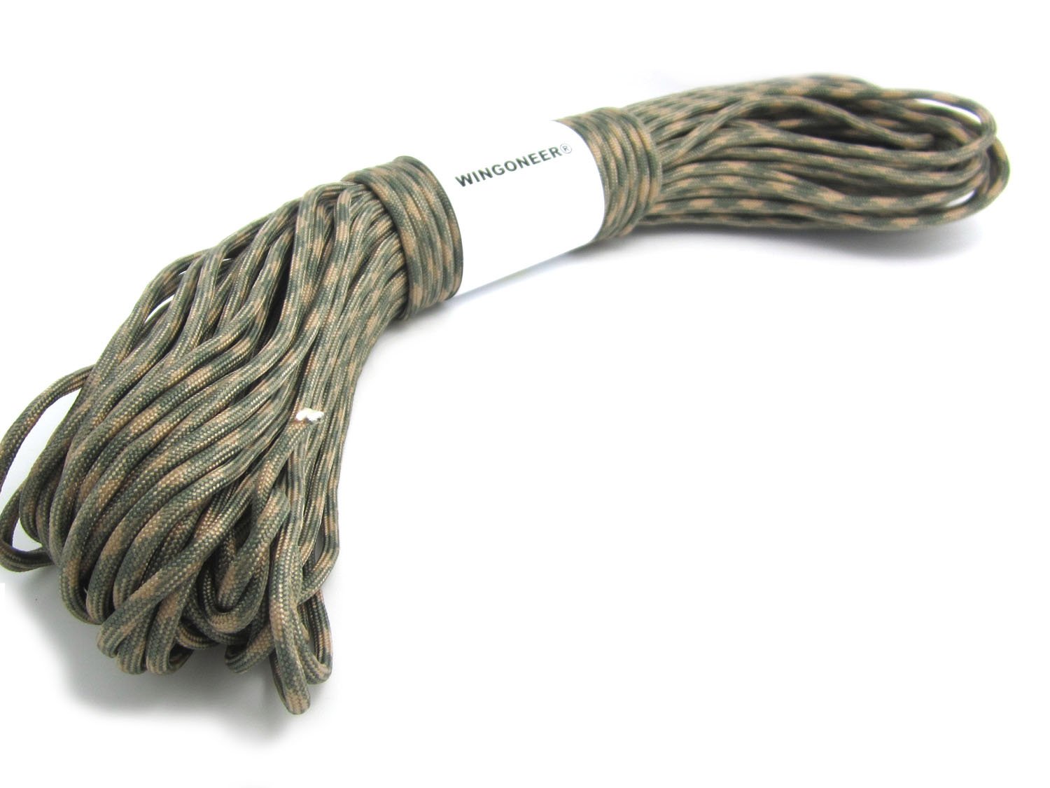 WINGONEER® 550 Paracord Mil Spec Type III 7 strand parachute cord Beige + Dark Grey 100 feet