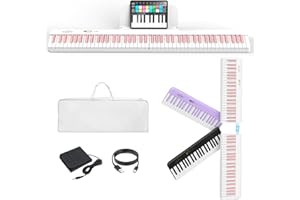 AiJoy 88 Key Split Keyboard Piano with Velocity Sensitive Keys– Magnetic Detachable, Portable & Ultralight, Full-size Travel Piano, USB-MIDI, Carry Case, Christmas Gift for Beginner (ASP-10M)