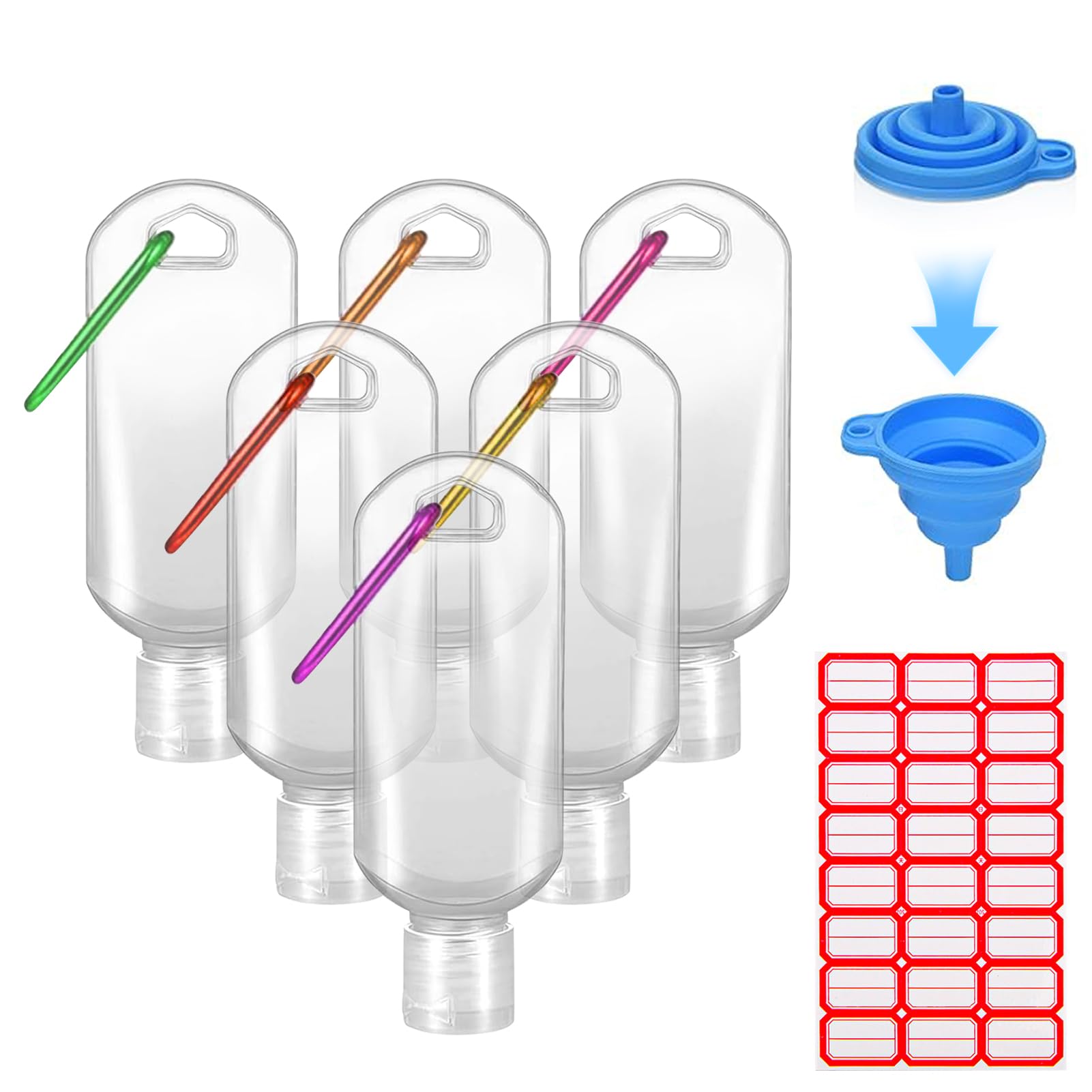 Photo 1 of **MISSING PARTS**
HATTIE 5 Pack Travel Plastic Clear Keychain Bottles 50ml/2oz Portable Leakproof Squeeze Small Bottles With Flip Cap Refillable Empty Containers for Lotion Soap Toiletry