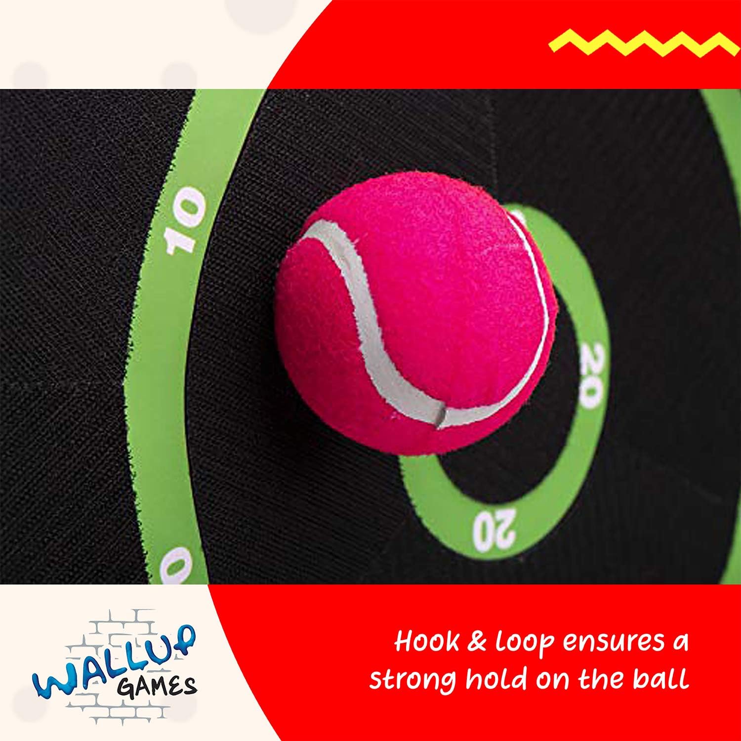 Wallup Games Kids Baseball Indoor Target Pitching Games, Removable Vinyl Wall Mat with 3 Indoor Baseballs, Hook and Loop Target: Toys & Games