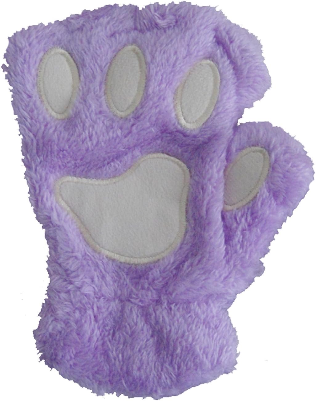 Winday Women Bear Plush Cat Paw Claw Glove Soft Winter Gloves