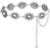 JASGOOD Western Metal Concho Belt for Women Cowgirl Waist Chain for Women Dress Pants