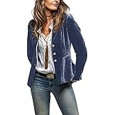 MINTLIMIT Women's Velvet Blazer Long Sleeve Notched Lapel Button Front Tailored Cardigan Suit Jacket Blazer
