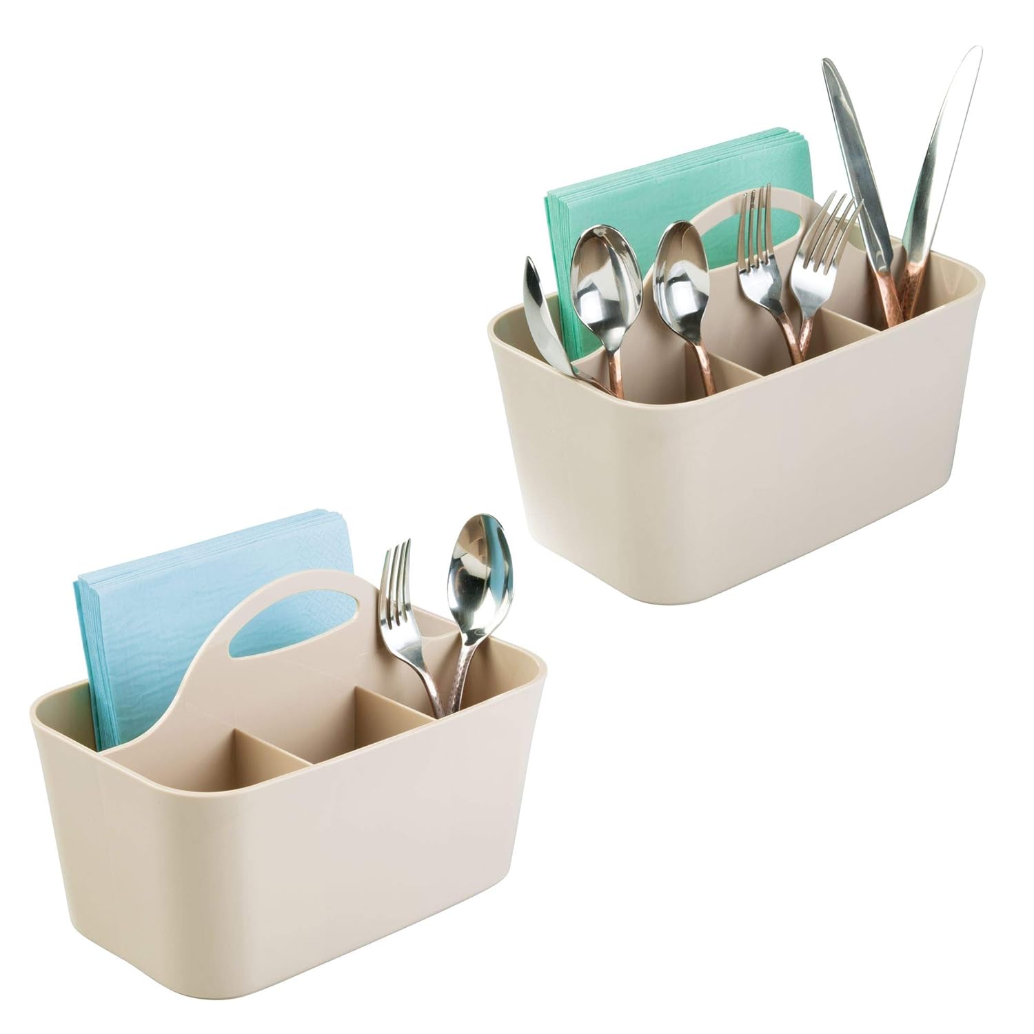 Spoons Kitchen or Pantry Napkins Tote with Handle mDesign