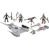 STAR WARS Mission Fleet Mando's N-1 Starfighter, 2.5-Inch Scale Mandalorian Action Figure Set, Toys for 4 Year Old Boys & Girls (Amazon Exclusive)