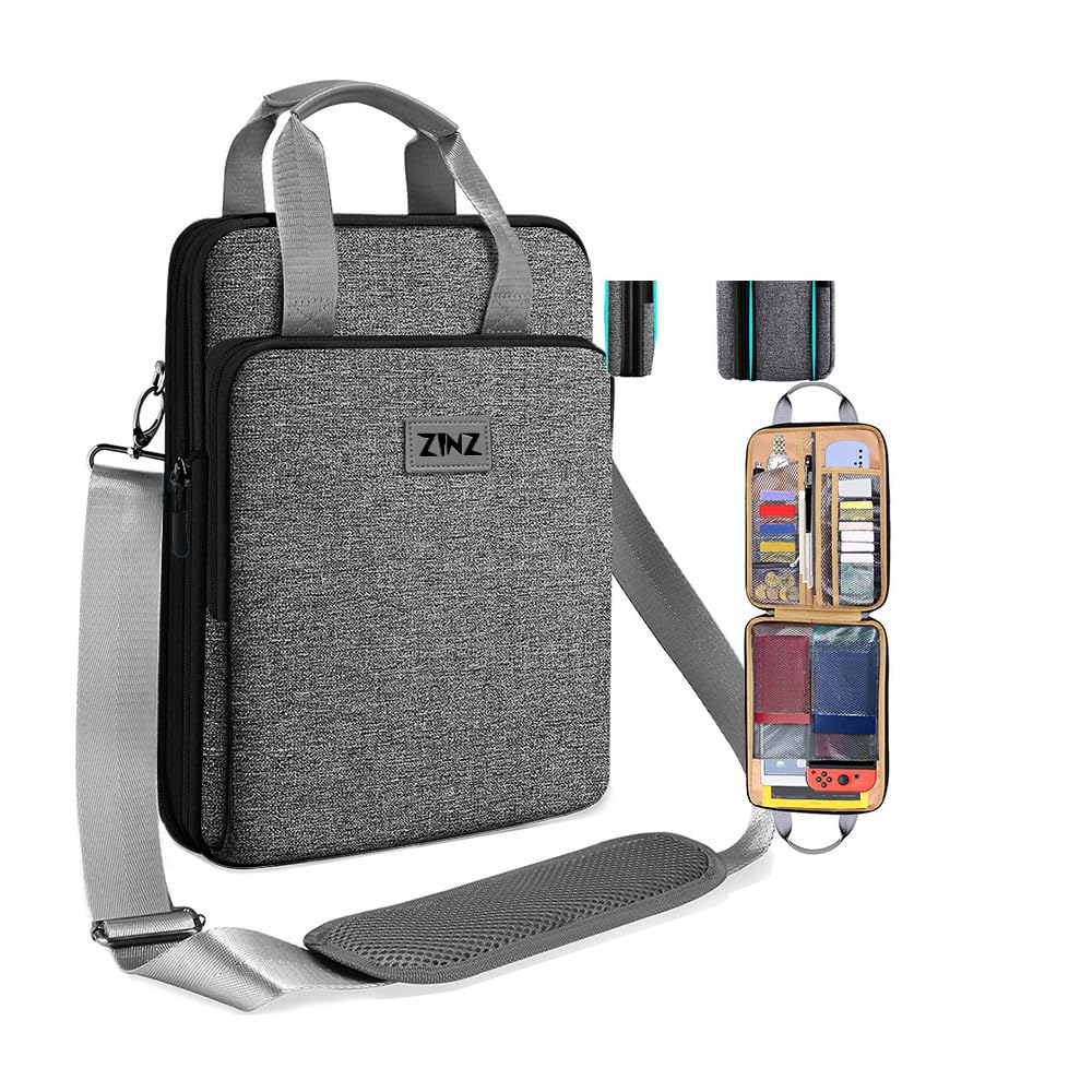 ZINZ Laptop Case 12.9 13 Shoulder Bag, Expandable Handbag with Valuables Compartment Compatible with MacBook Air/Pro/Neo 13" M5/M4/M3/M2/M1, iPad 12.9/13/11, Water-Resistant & Shockproof,L02G06