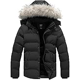 KVE Men's Hooded Winter Coat Warm Puffer Jacket Thicken Quilted Jacket