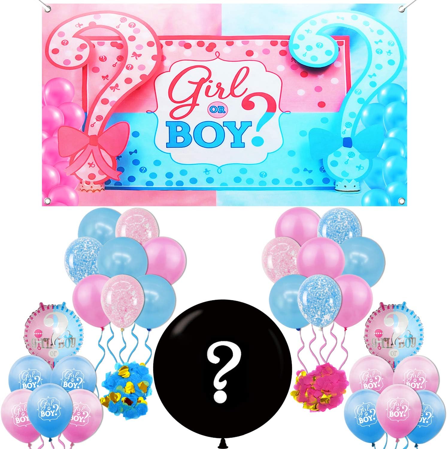 Gender Reveal Decorations Set 36 Inch, Gender Reveal
