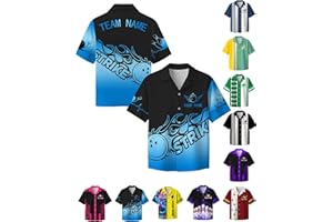 Custom Bowling Shirts for Men Women Personalized Name Bowling Jersey Casual Hawaiian Shirt Customized Retro Polo, S-4XL