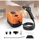 Hapyvergo Handheld Steam Cleaner Portable Steamer for Cleaning Machine with 6 Brush Heads, 15s Heat Up, Pressurized Multi-Surface Mini Steamer for Tile, Grout, Furniture, Kitchen, Car, Home