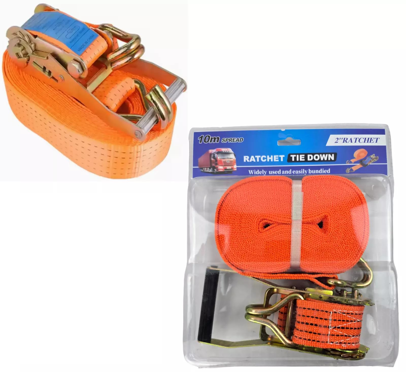 Ratchet Tie Down Straps Heavy Duty 50mm x 10m Lashing Cargo Luggage 3000kg